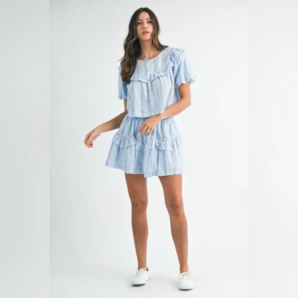 Light Blue Ruffled Two-Piece Set - Picture 14 of 16